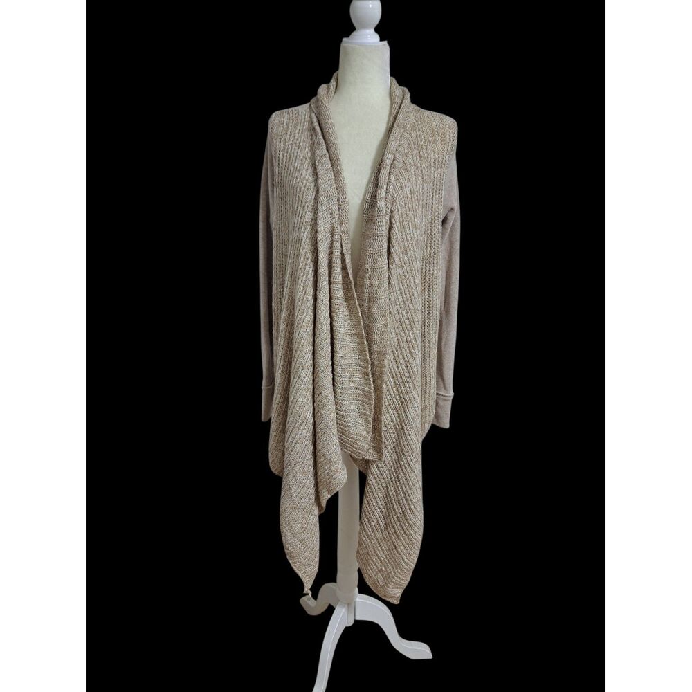 Anthro Saturday Sunday Women's Knit Long Sleeve Open Cardigan Duster Oatmeal L